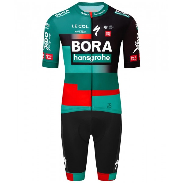 BORA-hansgrohe 2023 set (wielershirt met korte mouwen + koersbroek) professionele wielerploeg