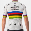 Quick Step Alpha Vinyl Road Wereldkampioen Rainbow Jersey 2022 Competizione wielershirt met korte mouwen professioneel wielerteam