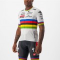 Soudal Quick-Step Wereldkampioen Rainbow Jersey 2023 Competizione wielertrui met korte mouwen professionele wielerploeg