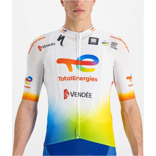 Team TotalEnergies 2022 wielershirt korte mouw (lange rits) professioneel wielerteam