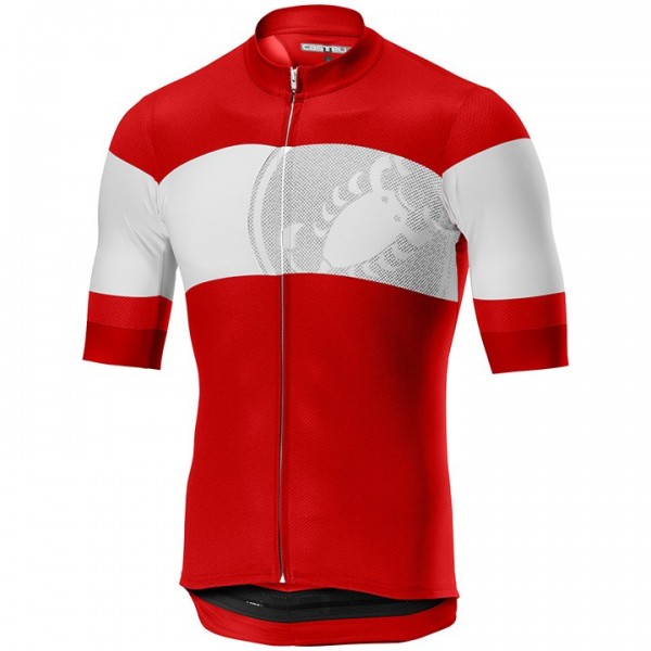 2019 Casteli Ruota Rood Wielershirt Korte Mouw 164ZETM