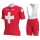 2019 Groupama FDJ Swiss Champion Fietskleding Set Fietsshirt Met Korte Mouwen+Korte Koersbroek Bib 891VXCU