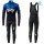 2019 SKY Team Zwart-Blauw Thermal Fietskleding Set Wielershirts Lange Mouw+Lange Wielrenbroek Bib 520KNKC