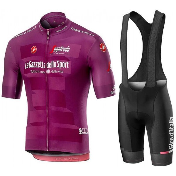 Giro D'Italia 2019 CICLAMINO Fietskleding Set Wielershirt Korte Mouw+Korte Fietsbroeken Bib