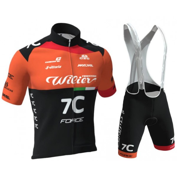 Wilier Force 7C MTB Team 2019 Fietskleding Set Wielershirt Korte Mouw+Korte Fietsbroeken Bib