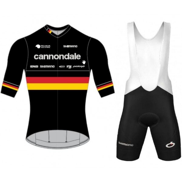 Cannondale FACTORY RACING German Champion 2019 Fietskleding Set Wielershirt Korte Mouw+Korte Fietsbroeken Bib