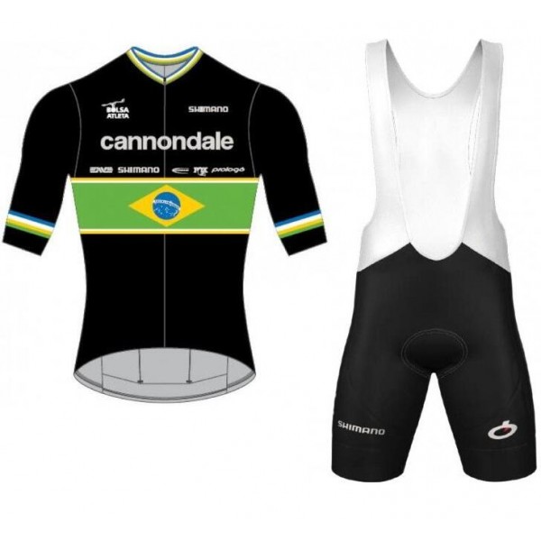 Cannondale FACTORY RACING Brazilian Champion 2019 Fietskleding Set Wielershirt Korte Mouw+Korte Fietsbroeken Bib