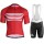 BONTRAGER Circuit Red Fietskleding Set Wielershirt Korte Mouw+Korte Fietsbroeken Bib