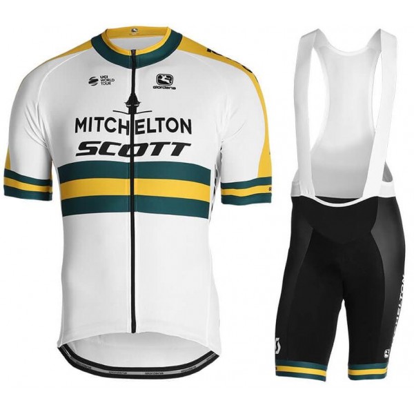 MITCHELTON SCOTT Australian Champion 2019 Fietskleding Set Wielershirt Korte Mouw+Korte Fietsbroeken Bib