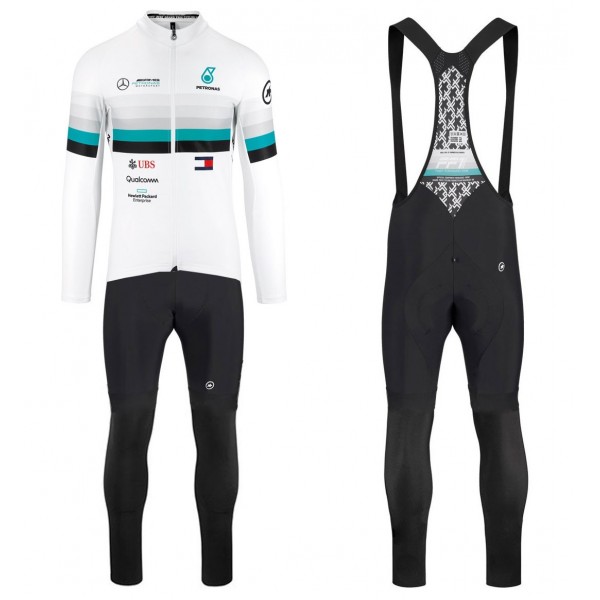 2020 Asos FF1 RS Benz Wit Wielerkleding Set Wielershirt Lange Mouw+Lange Fietsbroeken Bib 453MVNM