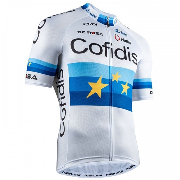 2020 Cofidis EU Champion Wielershirt Korte Mouw 688TWVA