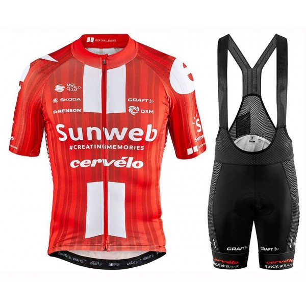 2020 SUMWEB Team Rood Fietskleding Set Fietsshirt Met Korte Mouwen+Korte Koersbroek Bib 751IHMP