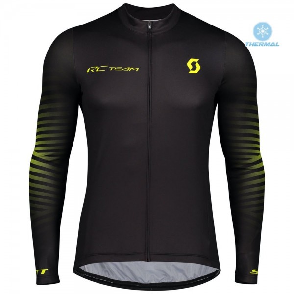 2020 Scott RC Team 1.0 Zwart-Geel Thermal Wielershirt Lange Mouw 219KTFN