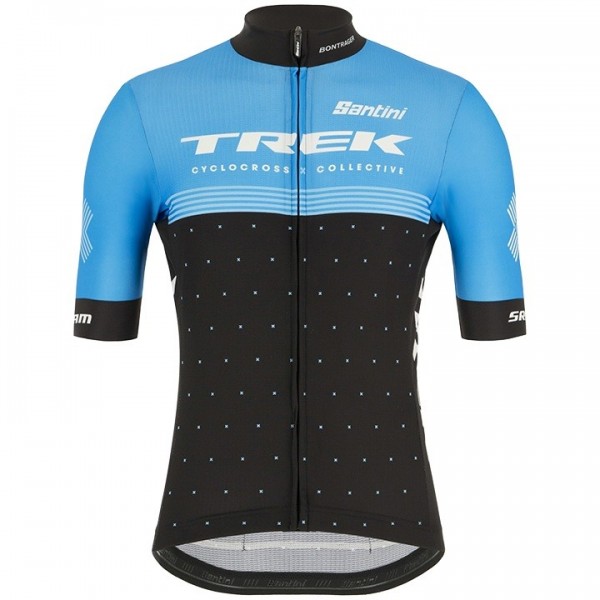 2020 TREK Factory Racing Blauw-Zwart Wielershirt Korte Mouw 372QABJ