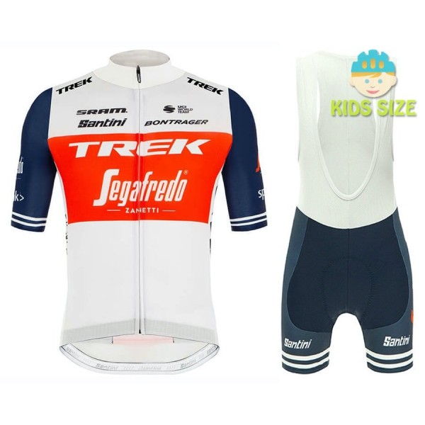 2020 TREK-Segafredo Pro Team Kids Fietskleding Set Wielershirt Korte Mouw+Korte Fietsbroeken Bib 818MUXX