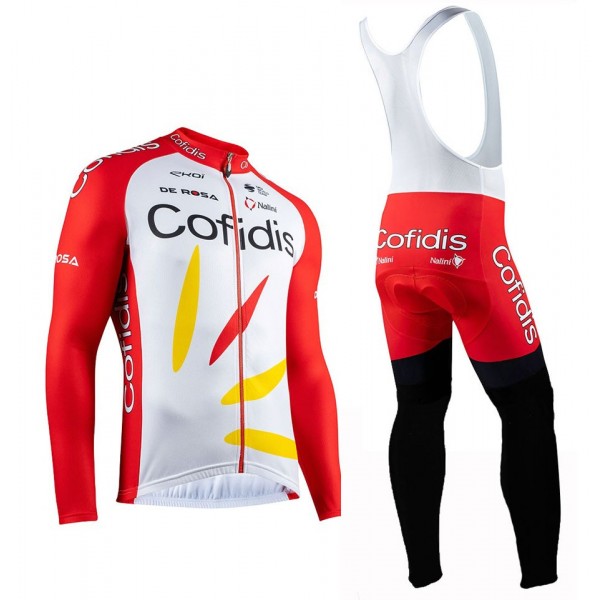 2020 Team Cofidis Pro Wielerkleding Set Wielershirt Lange Mouw+Lange Fietsbroeken Bib 643RYHU