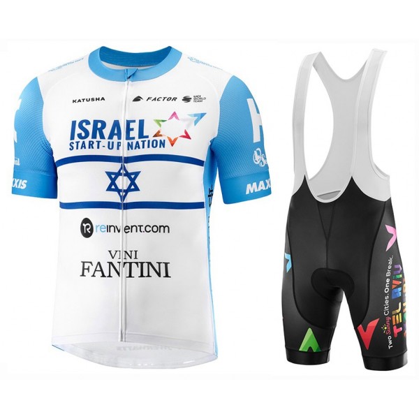 2020 Team ISRAEL STAT-UP NATION Fietskleding Set Fietsshirt Met Korte Mouwen+Korte Koersbroek Bib 728TNNY
