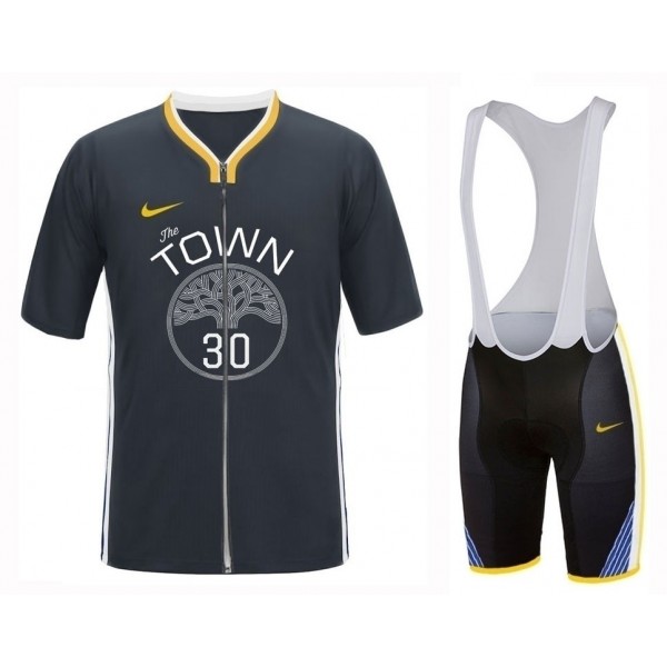 Golden State Warriors Stephen Curry 2019 Fietskleding Set Wielershirt Korte Mouw+Korte Fietsbroeken Bib