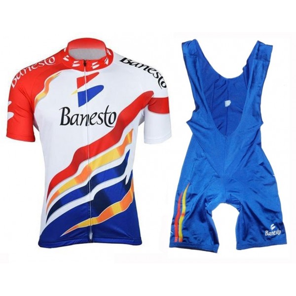 Banesto 1997 Retro Fietskleding Set Wielershirt Korte Mouw+Korte Fietsbroeken Bib