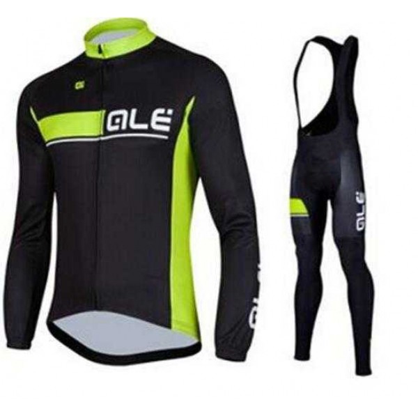 2016 ALE Wielerkleding Set Wielershirt Lange Mouwen+Lange Fietsbroeken Bib Vliezen-1