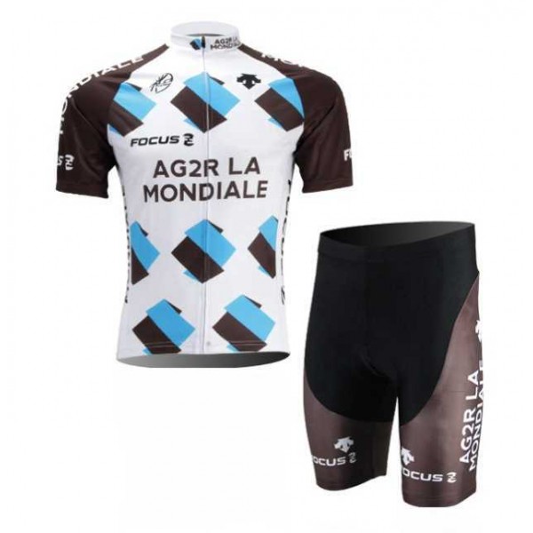 Ag2r La Mondiale 2014 Wielerkleding Set Set Wielershirts Korte Mouw+Fietsbroek