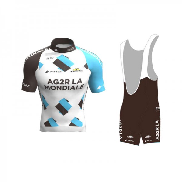 2017 Ag2r Nieuw Fietskleding Set Fietsshirt Met Korte Mouwen+Korte Koersbroek