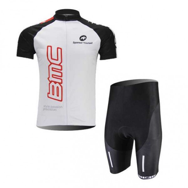 BMC Racing Teams Wielerkleding Set Set Wielershirts Korte Mouw+Fietsbroek Wit