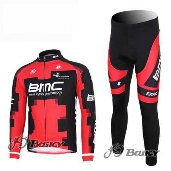 BMC Racing Pro Team Fietskleding Set Wielershirts Lange Mouw+Lange Fietsbroeken Rood