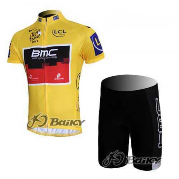BMC 2011 Tour De France Fietskleding Wielershirts Korte+Korte Fietsbroeken Geel