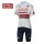 2017 Fietskleding Set Bahrain Merida Wielershirt Korte Mouw+Fietsbroek Korte Bib Wit A1