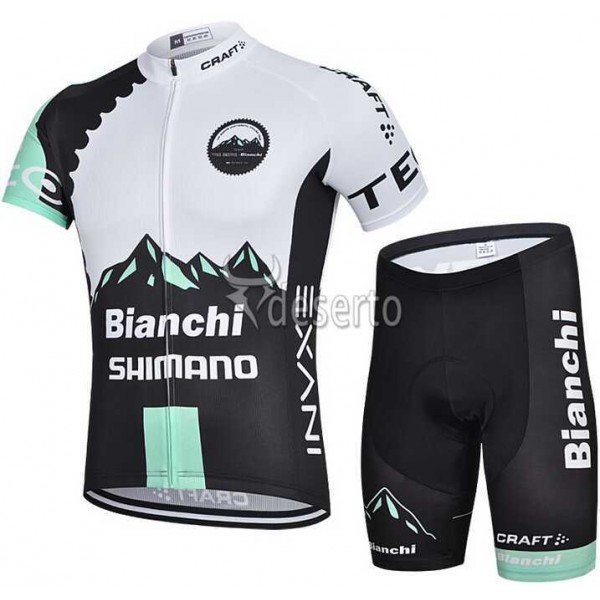 2015 Bianchi Shimano Fietskleding Korte Mouw+Fiets Broek