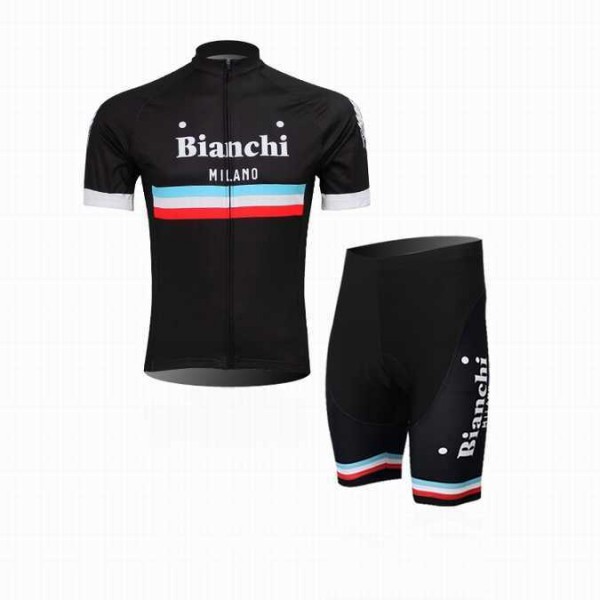 2014 Bianchi Wielerkleding Set Wielershirts Korte Mouw+Fietsbroek