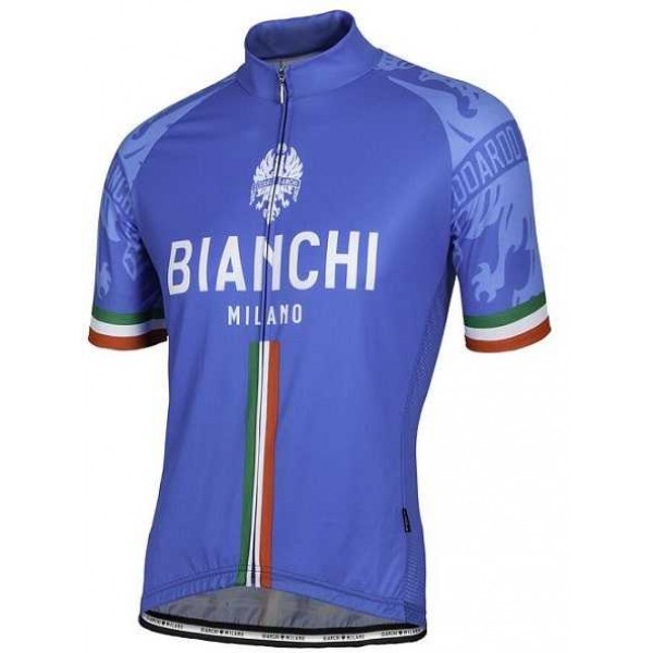 2016 BIANCHI-MILANO SADO ITALIAN Wielershirt Korte Mouw Blauw