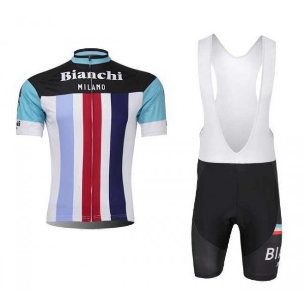 Bianchi 2014 Fietskleding Set Fietsshirt Met Korte Mouwen+Korte Koersbroek Wit Rood Blauw