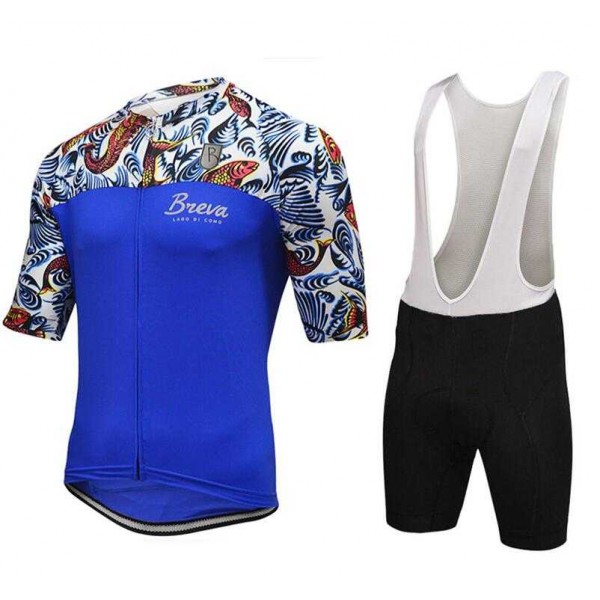 2016-2017 Breva Fietskleding Set Fietsshirt Met Korte Mouwen+Korte Koersbroek Blauw