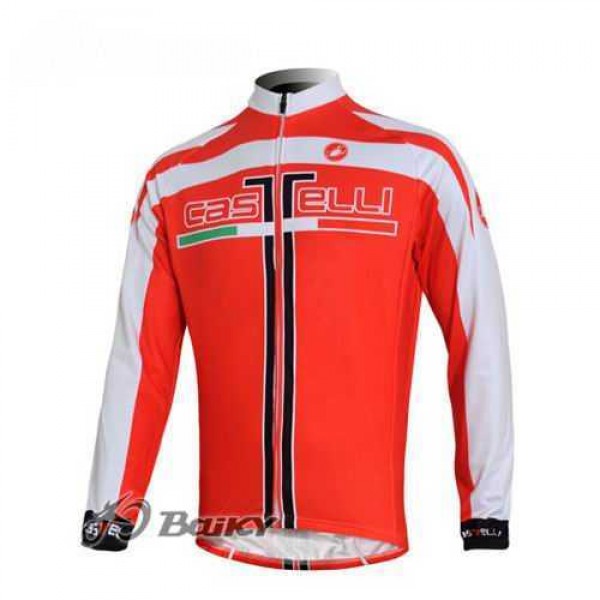 Castelli Wielershirts Lange Mouwen Rood Wit