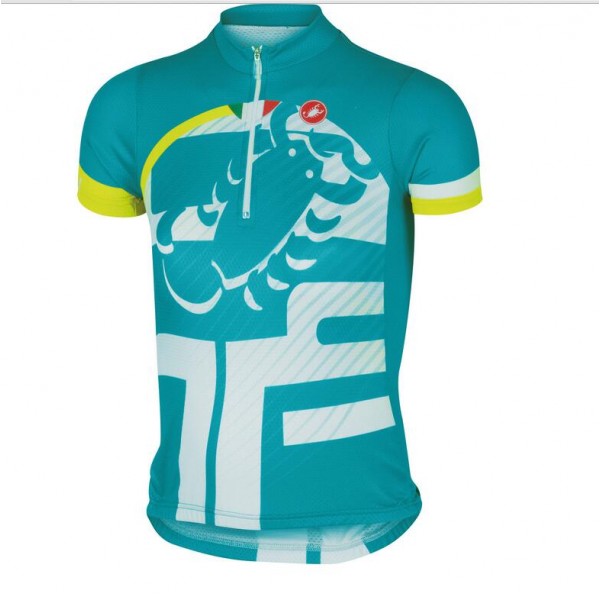 2016 Castelli Kinderen Veleno Wielershirt Korte Mouw Blauw