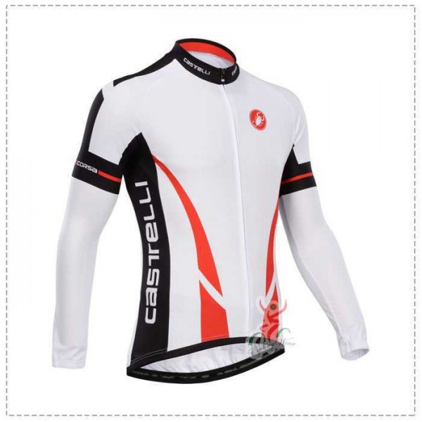 Castelli 2014 Wielershirt Lange Mouw Wit Rood