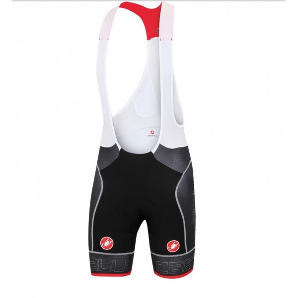 2016 Castelli Free Aero Race Korte Fietsbroeken Bib Zwart Wit Rood