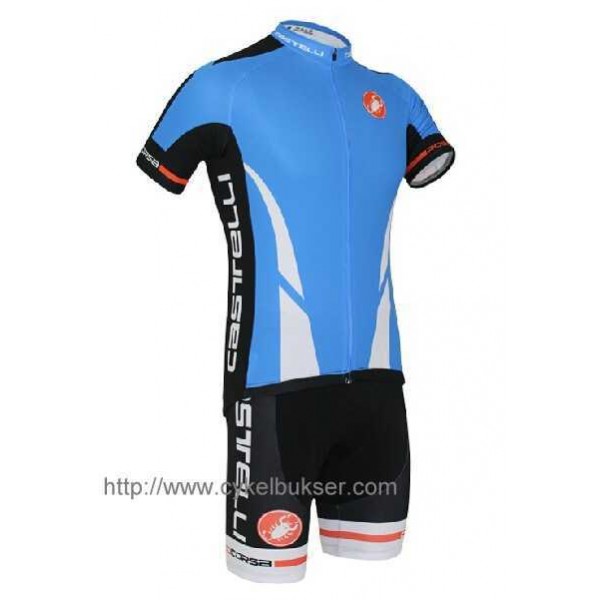 Castelli Climber Wielerkleding Set Set Wielershirts Korte Mouw+Fietsbroek Blauw