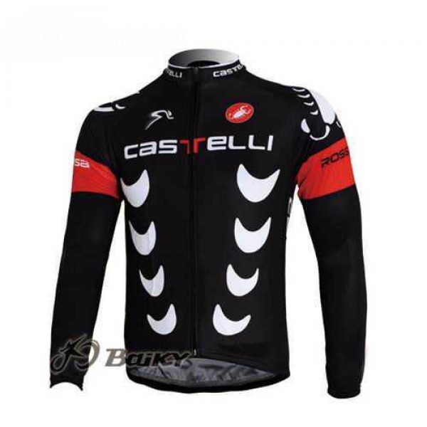 Castelli Pro Team Wielershirts Lange Mouwen Zwart