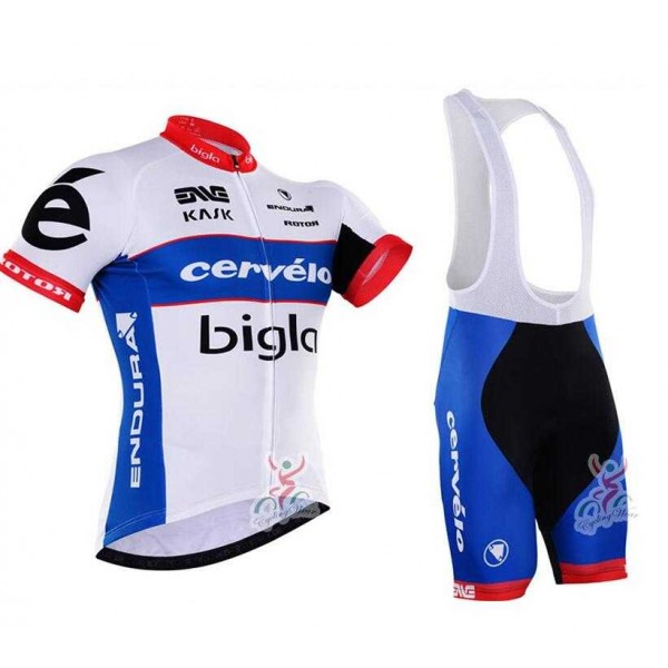 16/17 Cervelo Endura Bigla Fietskleding Set Fietsshirt Met Korte Mouwen+Korte Koersbroek Blauw