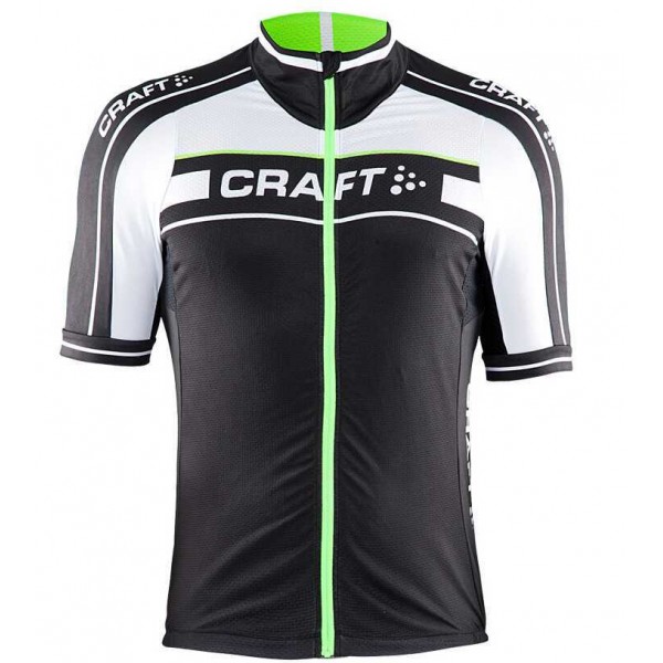 2015 Craft Bike Grand Tour Zwart-Wit-Groen Wielershirt Met Korte Mouwen