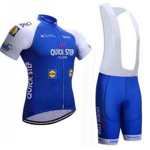 2017 Quick Step Fietskleding Set Fietsshirt Met Korte Mouwen+Korte Koersbroek