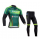 2014 Europcar Wielerkleding Set Wielershirt Lange Mouw+Lange Fietsbroeken Groen Zwart