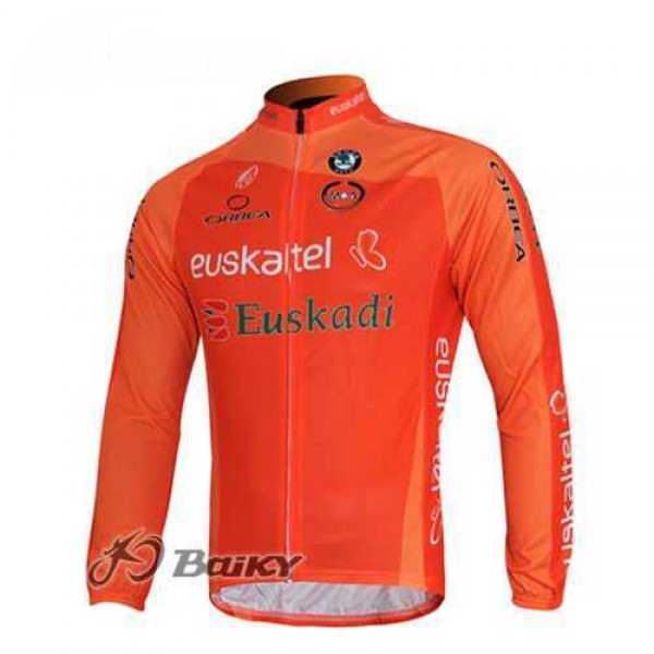 Euskaltel-Euskadi Pro Team Wielershirts Lange Mouwen Oranje