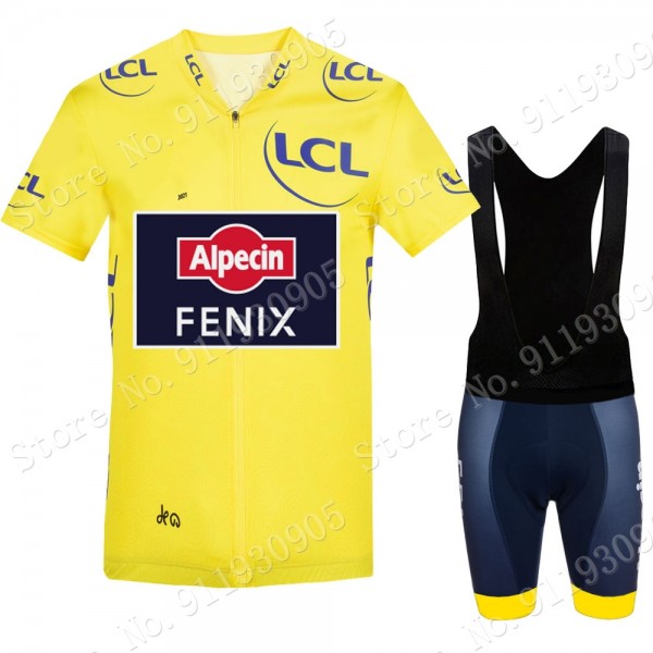 Alpecin Fenix Tour De France Pro Team 2021 Fietskleding Set Wielershirts Korte Mouw+Korte Fietsbroeken Bib 66jqWX