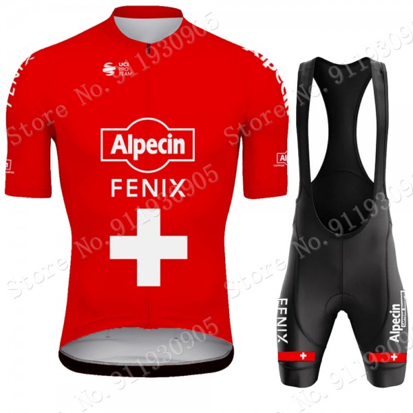 Alpecin Fenix Swiss Pro Team 2021 Fietskleding Set Wielershirts Korte Mouw+Korte Fietsbroeken Bib 8HhzC9