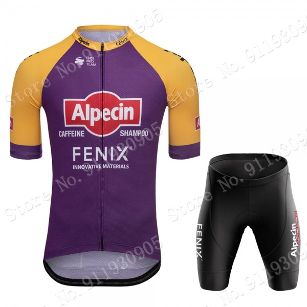 Purple France Tour Alpecin Fenix New Pro Team 2021 Fietskleding Set Wielershirts Korte Mouw+Korte Fietsbroeken Bib Cmqr70