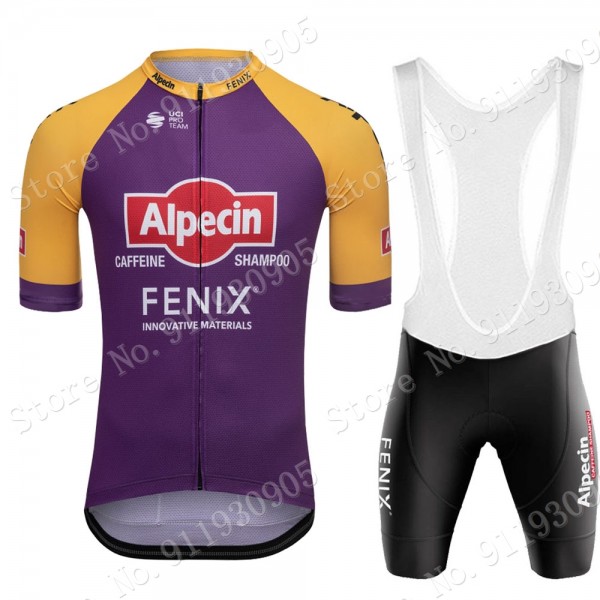 Purple France Tour Alpecin Fenix New Pro Team 2021 Fietskleding Set Wielershirts Korte Mouw+Korte Fietsbroeken Bib MnFro7